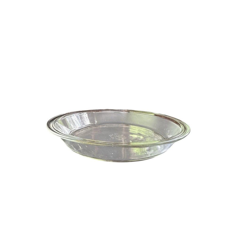 Vintage Pyrex 60s USA‎ #210 Pie Plate Dish 10 Inch Clear Glass Pie Dish Flat Rim